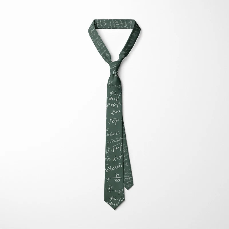 Men's Fashion digital equation 3D Printed Ties 8cm Black Creative Novelty Necktie Tie For Men Unique Party Wedding Accessories