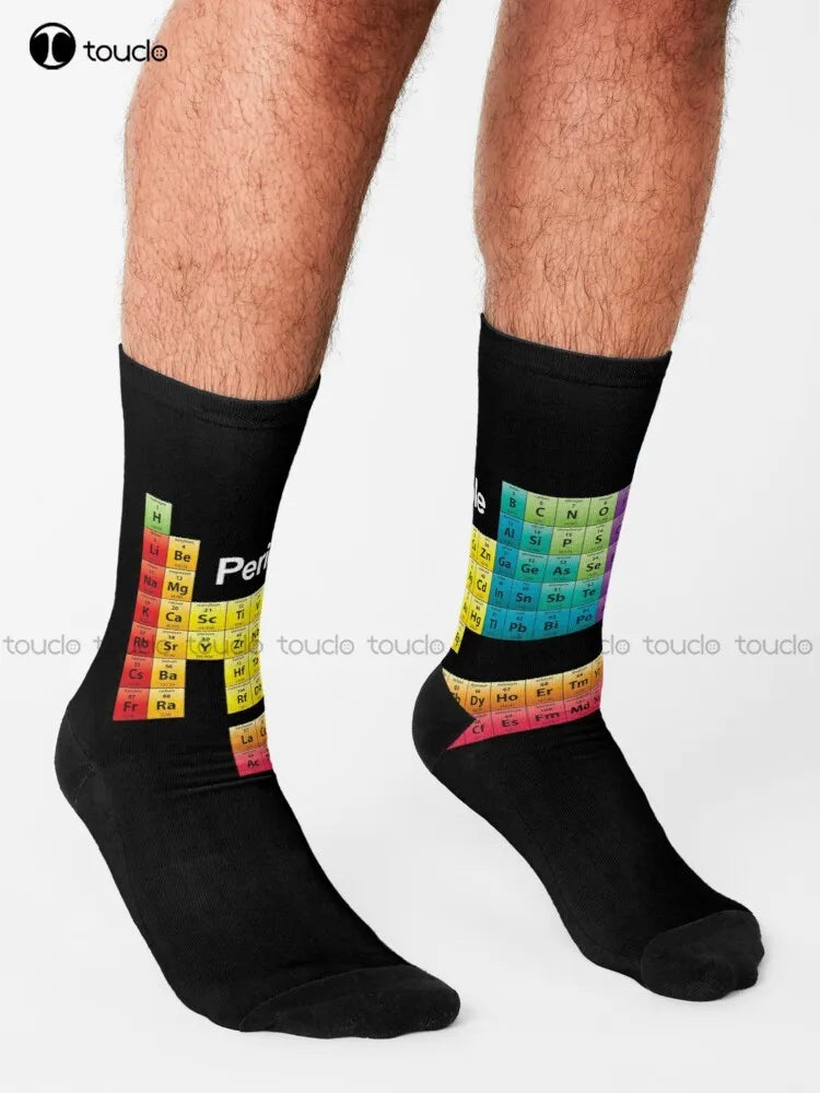 Chemical Periodic Table Socks Boot Socks For Women Personalized Custom Unisex Adult Teen Youth Socks 360° Digital Print