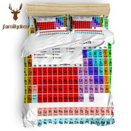 Family Decor Periodic Table Of Elements Chemistry Quilt Cover Bedding California King Comforter Sets Columbus Day Memorial Day