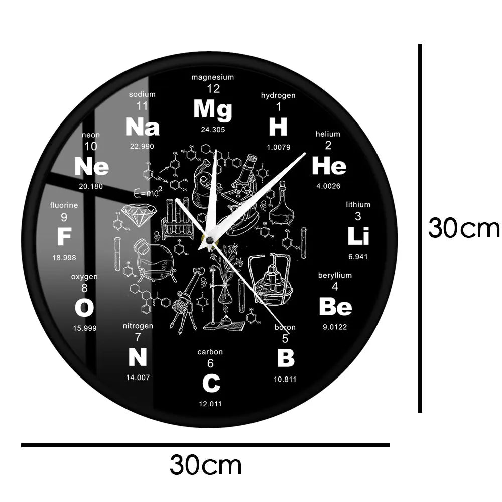 Periodic Table Of Elements Wall Art Chemical Symbols Wall Clock Educational ElementaL Display Classroom Clock Teacher's Gift