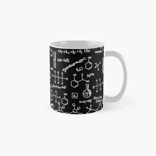 Science Chemistry Pattern Classic  Mug Design Tea Picture Coffee Cup Photo Printed Handle Round Gifts Simple Drinkware Image