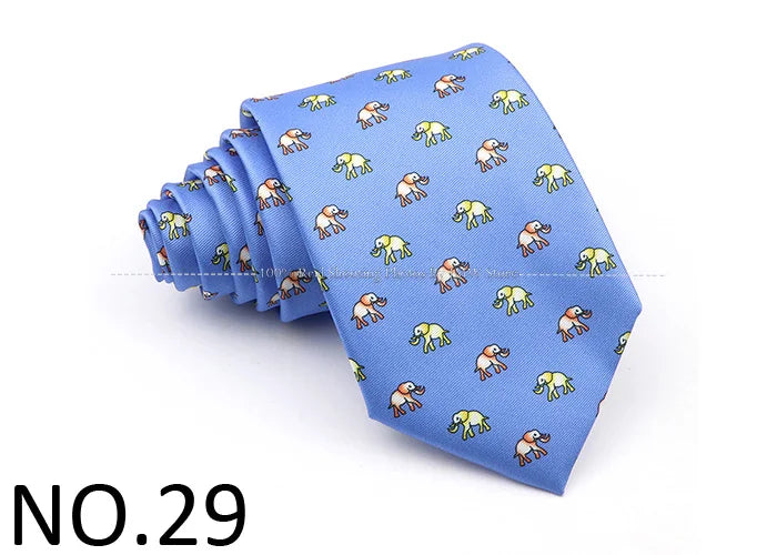 New Men's Soft Silk Tie Creative Graffiti Chemistry Physical  Animal Necktie Daily Wear Cravat Wedding Business Party Gift