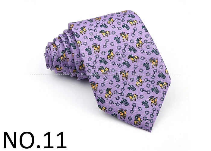 New Men's Soft Silk Tie Creative Graffiti Chemistry Physical  Animal Necktie Daily Wear Cravat Wedding Business Party Gift