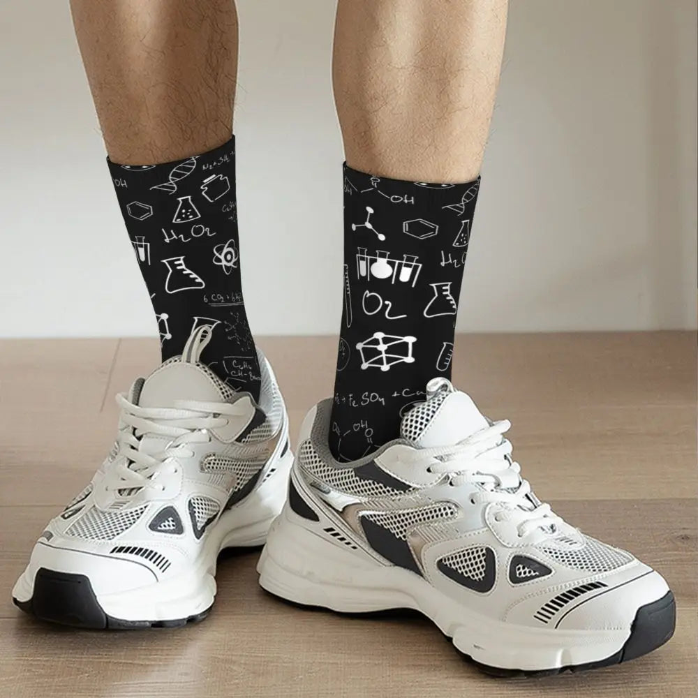 Science Chemistry Pattern Stockings molecule Design Casual Socks Spring Anti Bacterial Socks Couple Cycling High Quality Socks