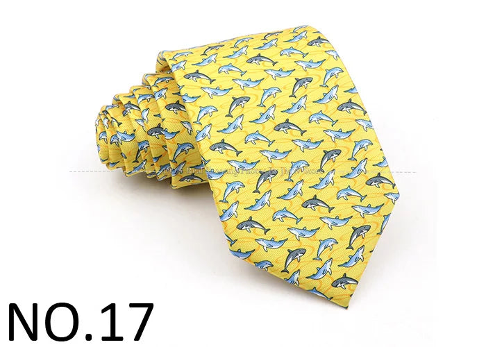 New Men's Soft Silk Tie Creative Graffiti Chemistry Physical  Animal Necktie Daily Wear Cravat Wedding Business Party Gift