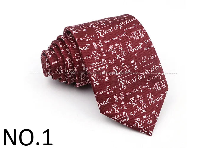 New Men's Soft Silk Tie Creative Graffiti Chemistry Physical  Animal Necktie Daily Wear Cravat Wedding Business Party Gift