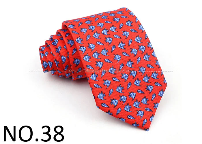 New Men's Soft Silk Tie Creative Graffiti Chemistry Physical  Animal Necktie Daily Wear Cravat Wedding Business Party Gift