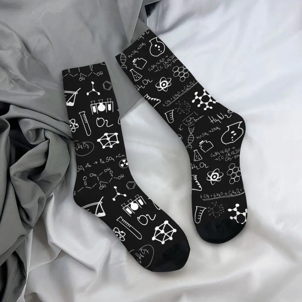 Science Chemistry Pattern Stockings molecule Design Casual Socks Spring Anti Bacterial Socks Couple Cycling High Quality Socks