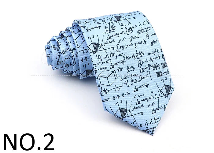 New Men's Soft Silk Tie Creative Graffiti Chemistry Physical  Animal Necktie Daily Wear Cravat Wedding Business Party Gift