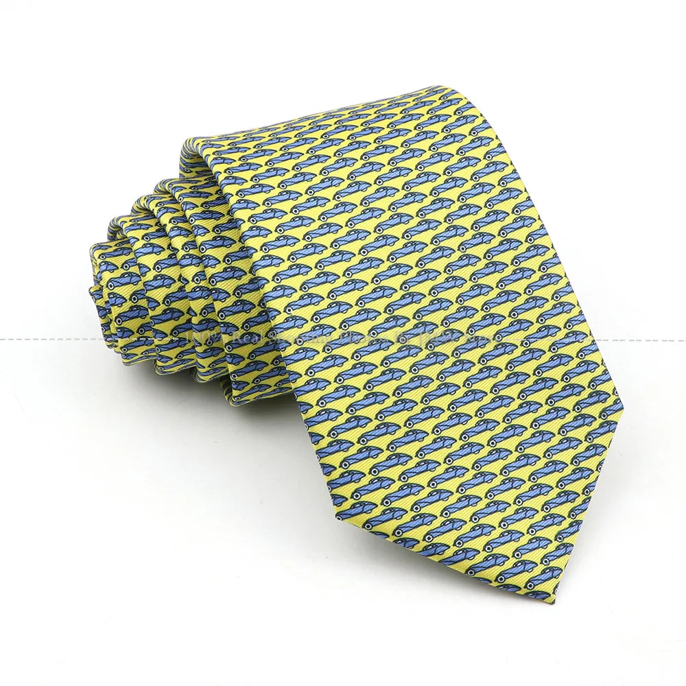 New Men's Soft Silk Tie Creative Graffiti Chemistry Physical  Animal Necktie Daily Wear Cravat Wedding Business Party Gift
