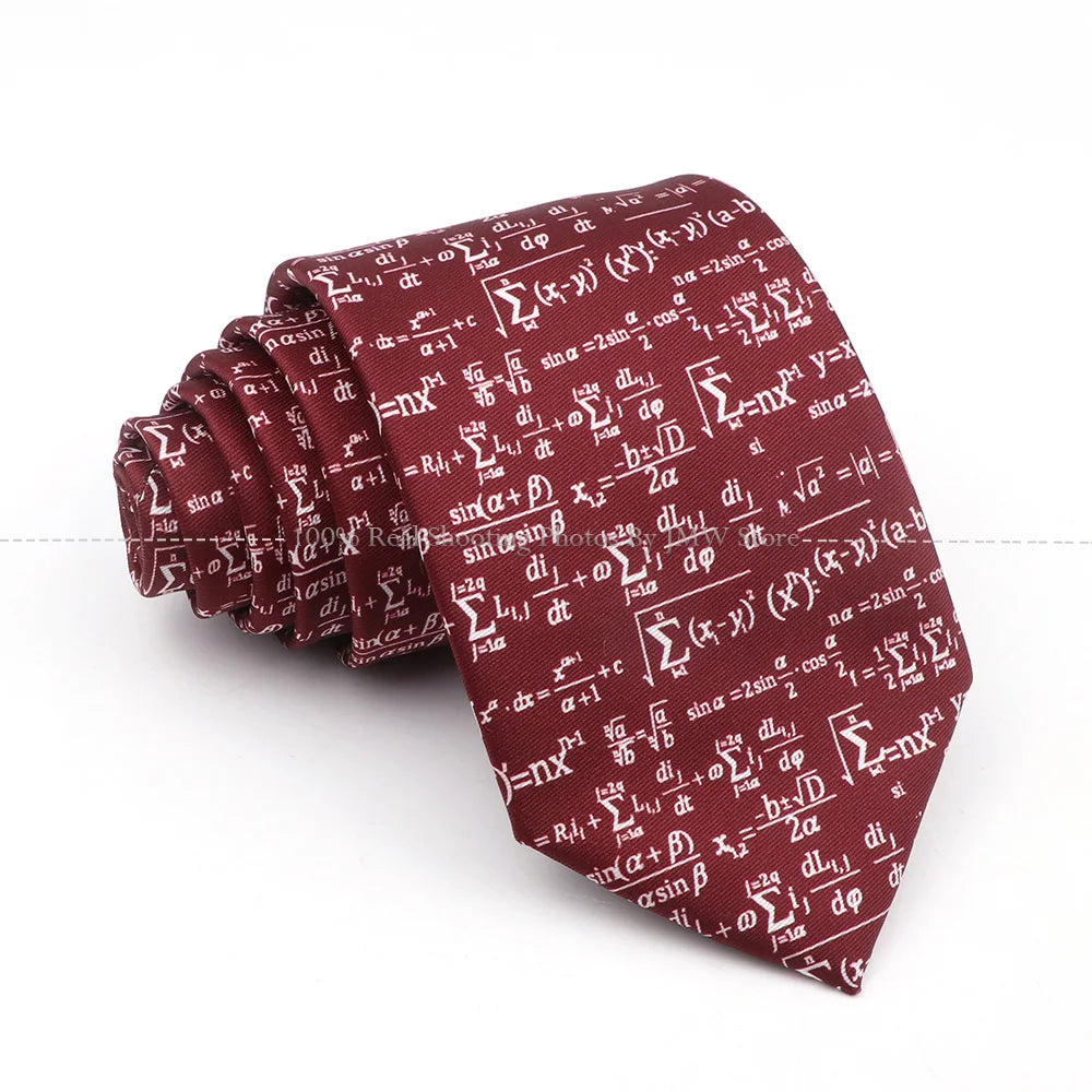 New Men's Soft Silk Tie Creative Graffiti Chemistry Physical  Animal Necktie Daily Wear Cravat Wedding Business Party Gift