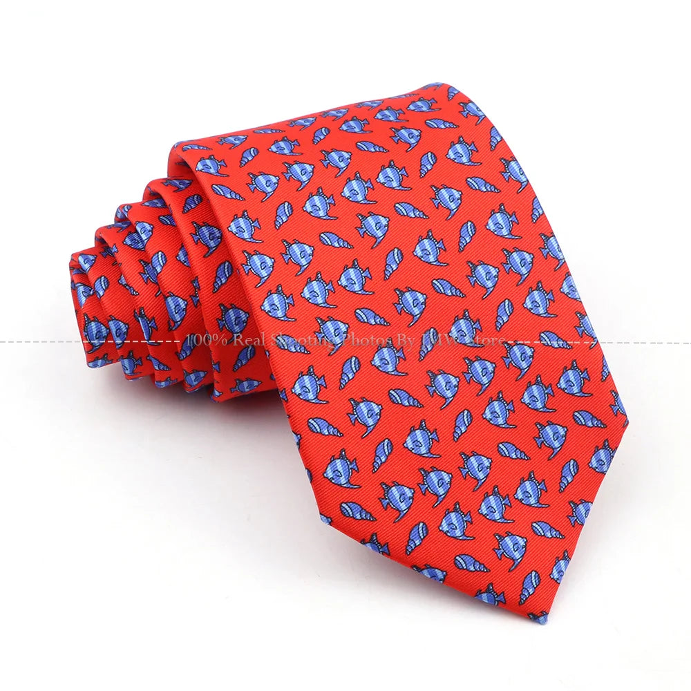 New Men's Soft Silk Tie Creative Graffiti Chemistry Physical  Animal Necktie Daily Wear Cravat Wedding Business Party Gift