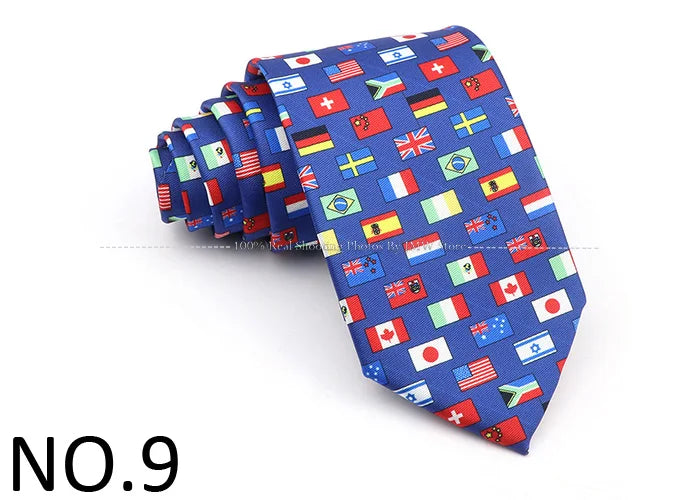 New Men's Soft Silk Tie Creative Graffiti Chemistry Physical  Animal Necktie Daily Wear Cravat Wedding Business Party Gift