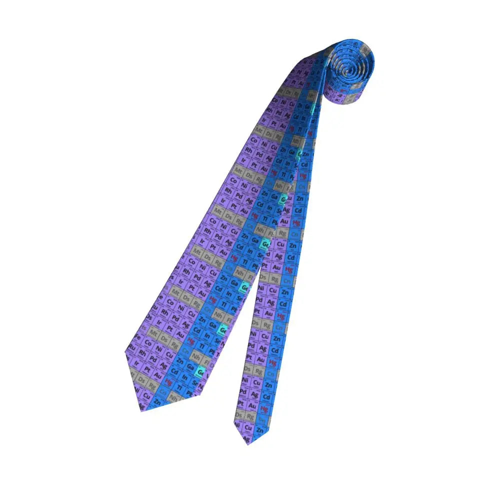 Men's Tie Elements Periodic Table Neck Ties Science Chemical Elegant Collar Tie Graphic Leisure Quality Necktie Accessories