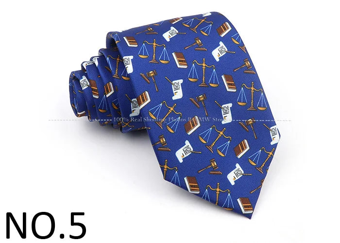 New Men's Soft Silk Tie Creative Graffiti Chemistry Physical  Animal Necktie Daily Wear Cravat Wedding Business Party Gift