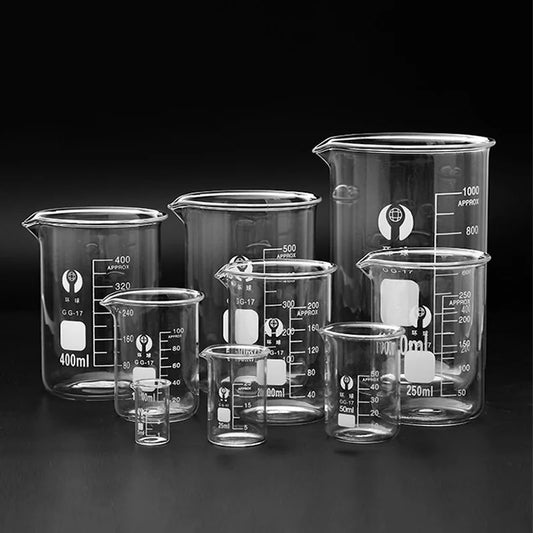 Different Sets Lab Heat-resist Scaled Measuring Cup Borosilicate Glass Chemistry Glass Beakers Measuring