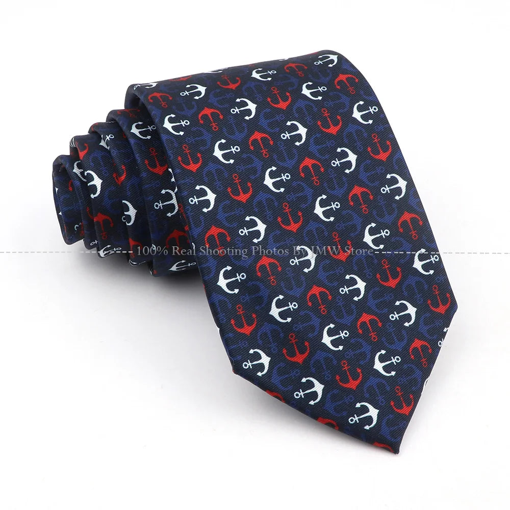 New Men's Soft Silk Tie Creative Graffiti Chemistry Physical  Animal Necktie Daily Wear Cravat Wedding Business Party Gift