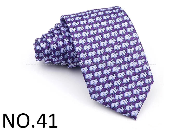 New Men's Soft Silk Tie Creative Graffiti Chemistry Physical  Animal Necktie Daily Wear Cravat Wedding Business Party Gift