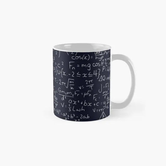 Maths Equations Pattern Classic  Mug Photo Gifts Image Coffee Design Handle Round Simple Picture Tea Cup Printed Drinkware