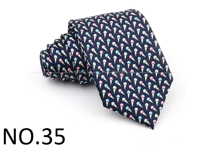 New Men's Soft Silk Tie Creative Graffiti Chemistry Physical  Animal Necktie Daily Wear Cravat Wedding Business Party Gift
