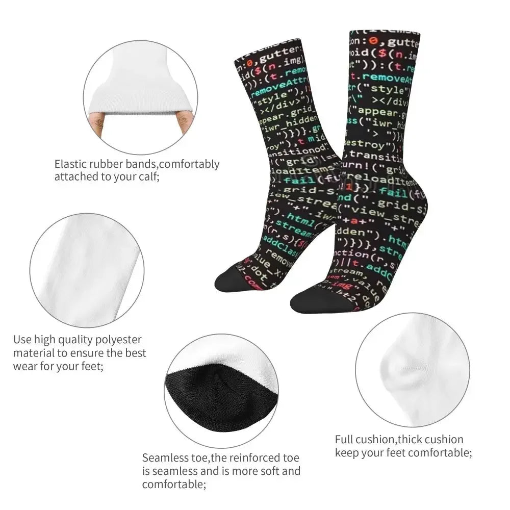 Java Script Code Socks - All Season Long Socks Accessories for Unisex Gifts