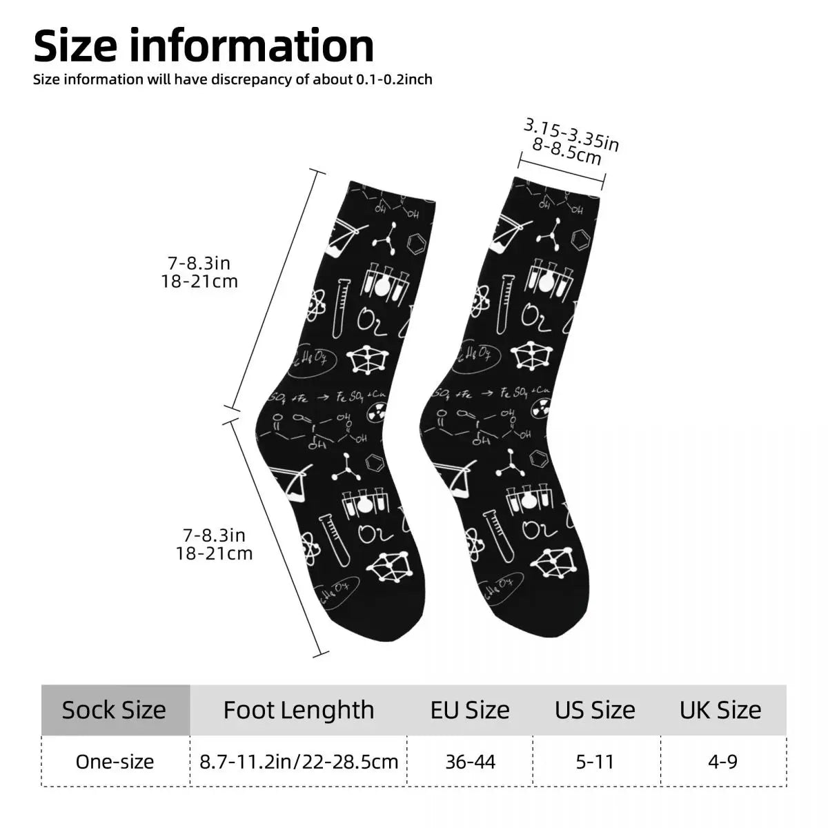 Science Chemistry Pattern Stockings molecule Design Casual Socks Spring Anti Bacterial Socks Couple Cycling High Quality Socks