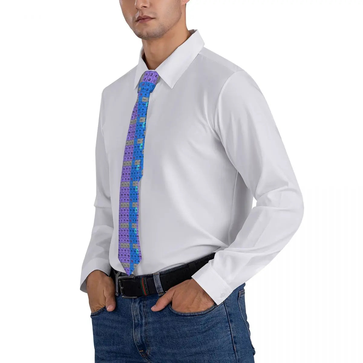 Men's Tie Elements Periodic Table Neck Ties Science Chemical Elegant Collar Tie Graphic Leisure Quality Necktie Accessories