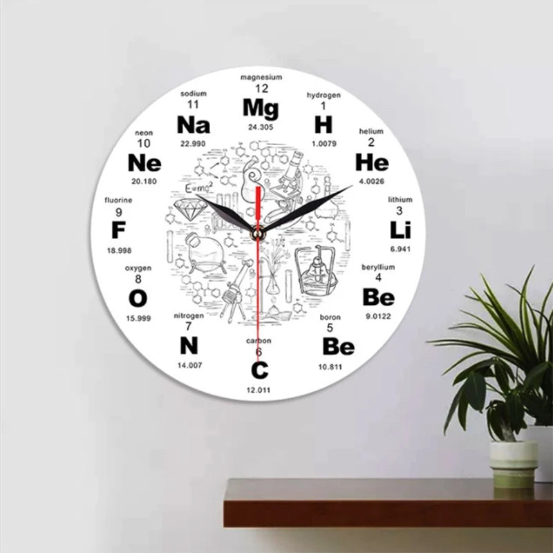 Periodic Table Of Elements Wall Art Chemical Symbols Wall Clock Educational Elemental Display Classroom Clock Teacher's Gift