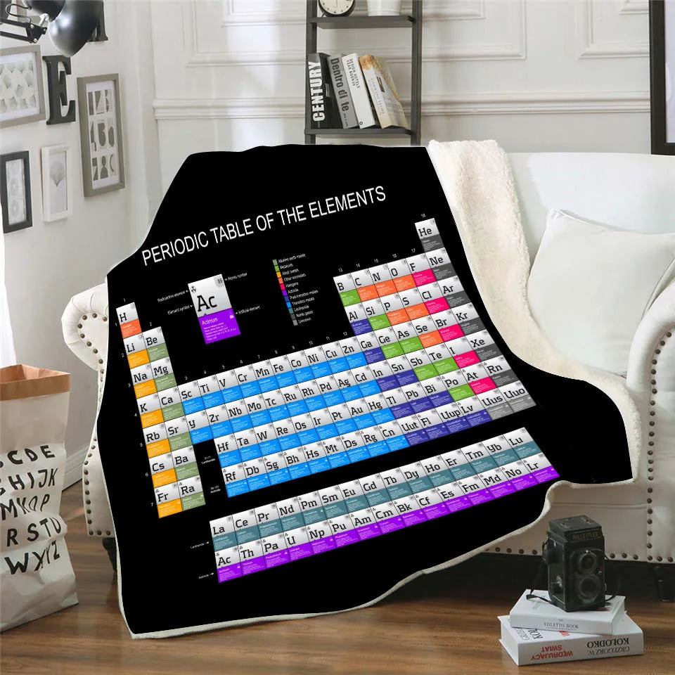 Periodic Table Double Layer Thickened  Sofa Office Throw