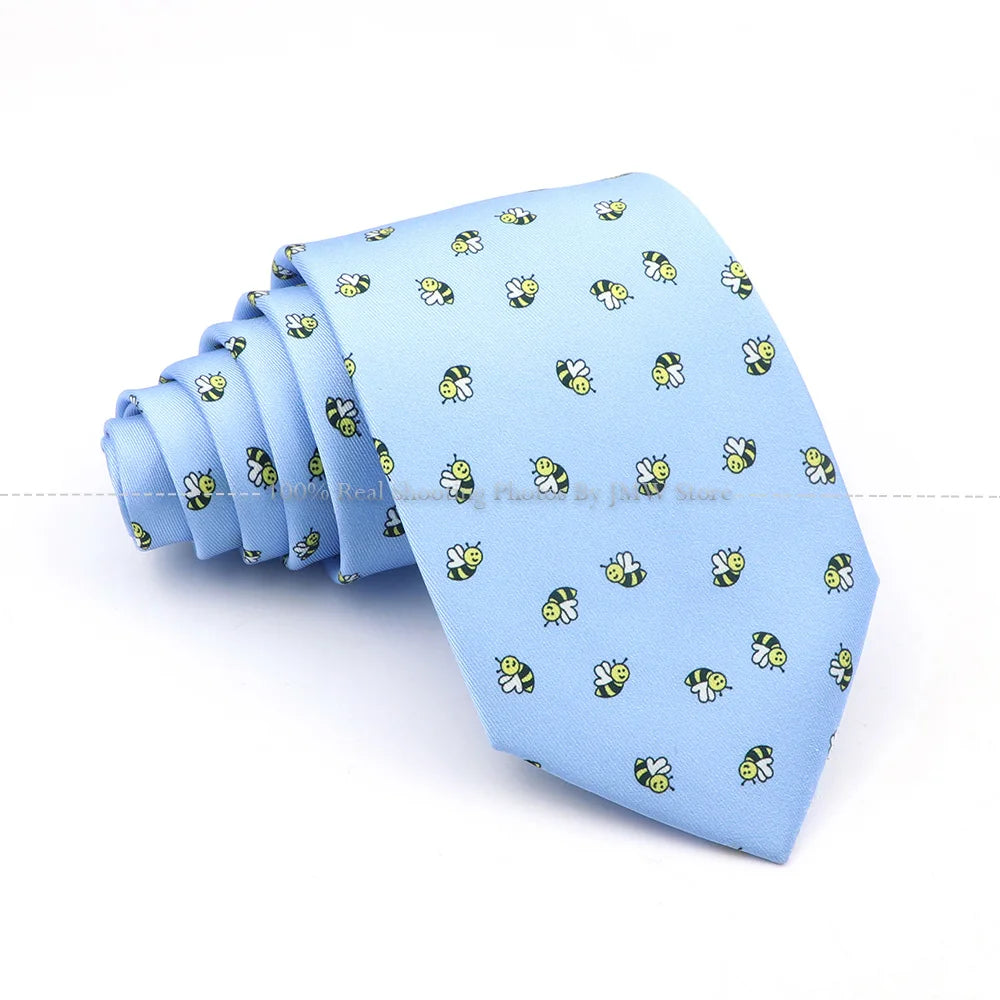 New Men's Soft Silk Tie Creative Graffiti Chemistry Physical  Animal Necktie Daily Wear Cravat Wedding Business Party Gift