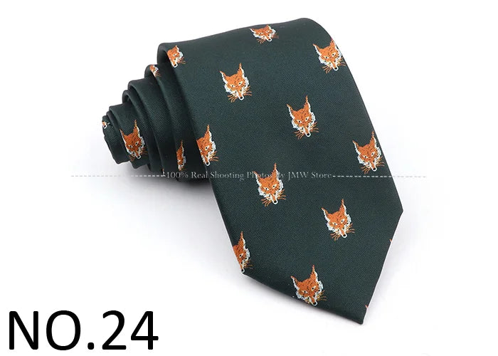 New Men's Soft Silk Tie Creative Graffiti Chemistry Physical  Animal Necktie Daily Wear Cravat Wedding Business Party Gift
