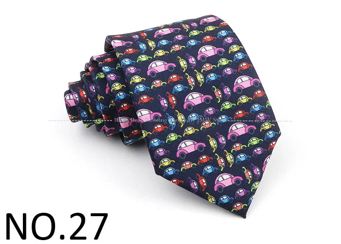 New Men's Soft Silk Tie Creative Graffiti Chemistry Physical  Animal Necktie Daily Wear Cravat Wedding Business Party Gift