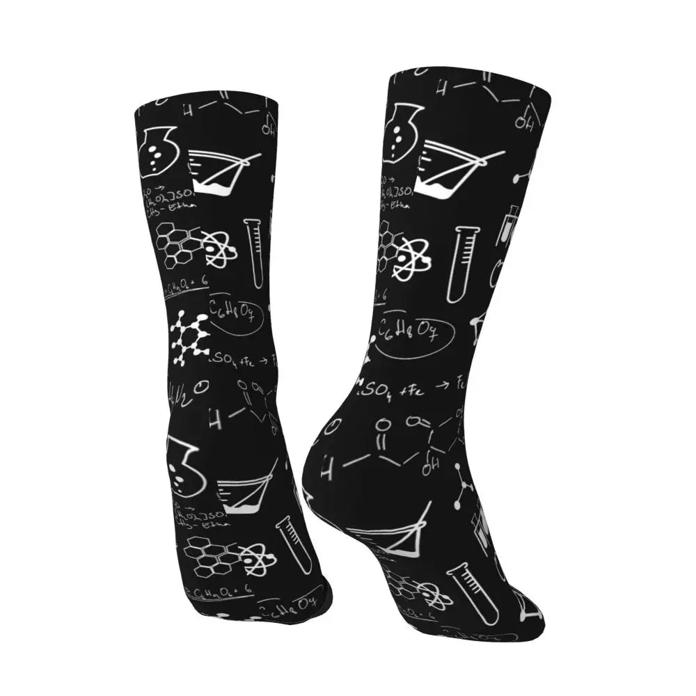Science Chemistry Pattern Stockings molecule Design Casual Socks Spring Anti Bacterial Socks Couple Cycling High Quality Socks