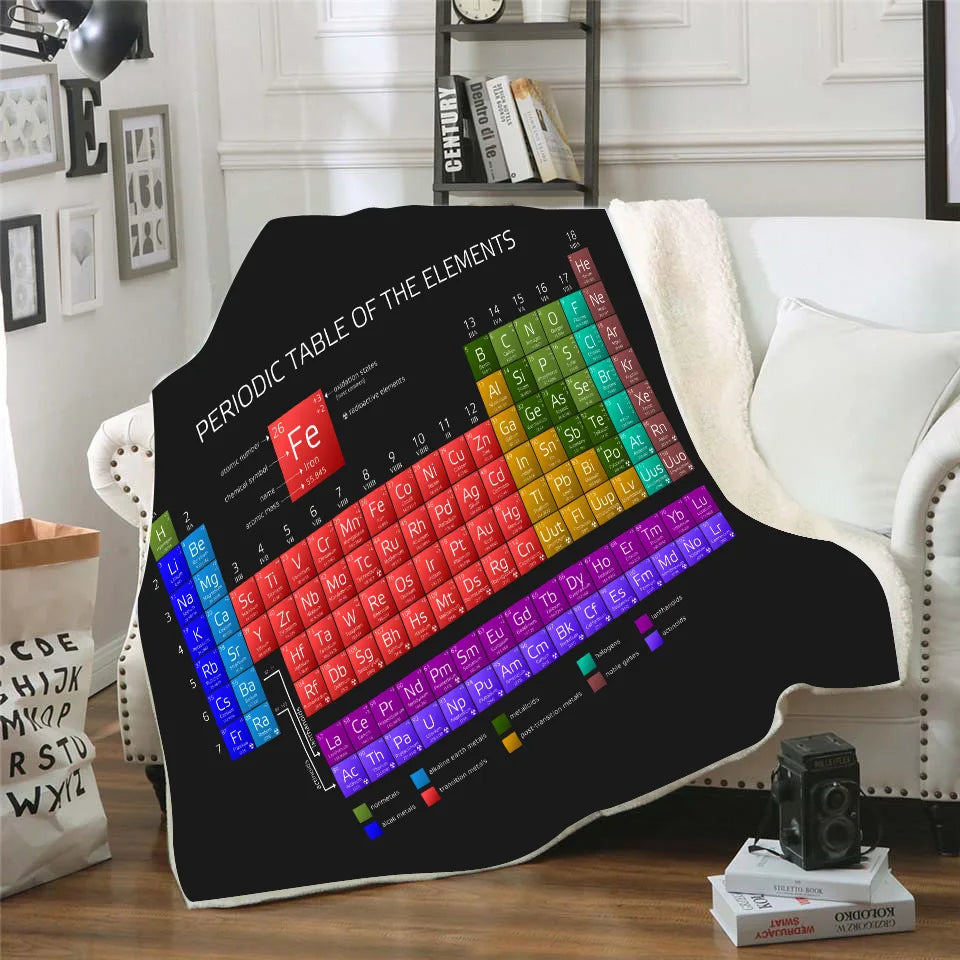 Periodic Table Double Layer Thickened  Sofa Office Throw