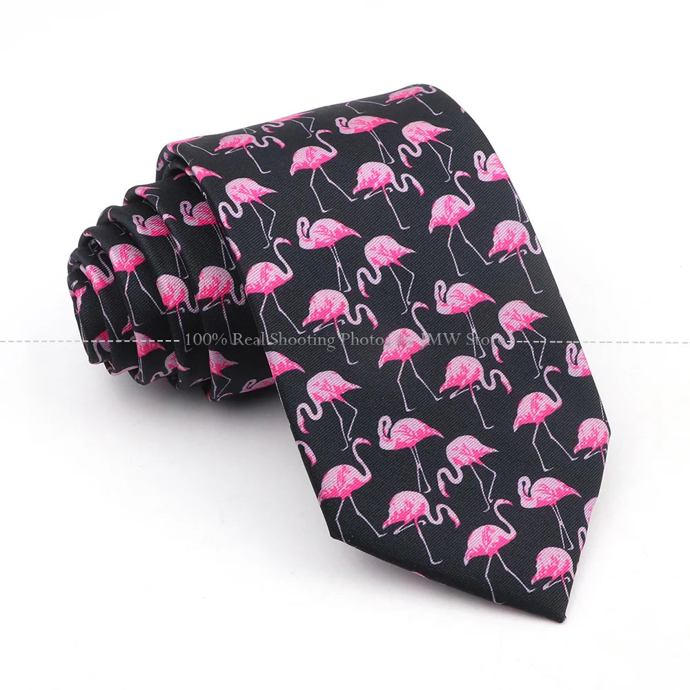 New Men's Soft Silk Tie Creative Graffiti Chemistry Physical  Animal Necktie Daily Wear Cravat Wedding Business Party Gift