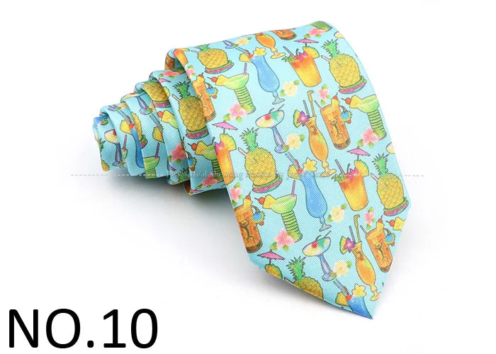 New Men's Soft Silk Tie Creative Graffiti Chemistry Physical  Animal Necktie Daily Wear Cravat Wedding Business Party Gift