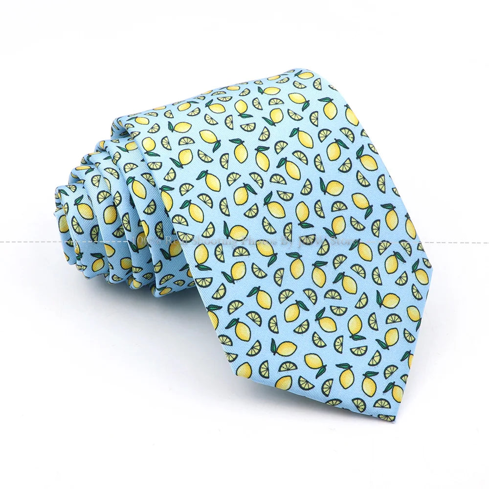 New Men's Soft Silk Tie Creative Graffiti Chemistry Physical  Animal Necktie Daily Wear Cravat Wedding Business Party Gift