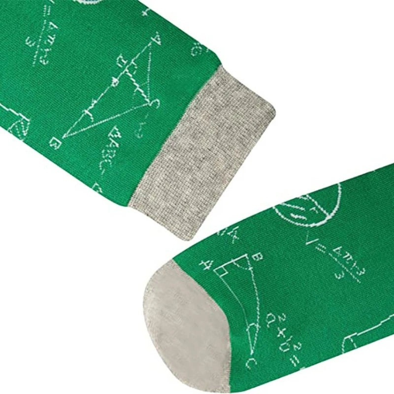 Mathematical Formula Print Socks Geometry Abstract Math Funny Tube Hosiery