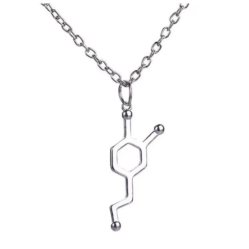 Dopamine Molecule Necklaces Chemical Formula Necklace