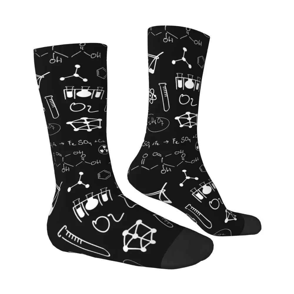 Science Chemistry Pattern Stockings molecule Design Casual Socks Spring Anti Bacterial Socks Couple Cycling High Quality Socks