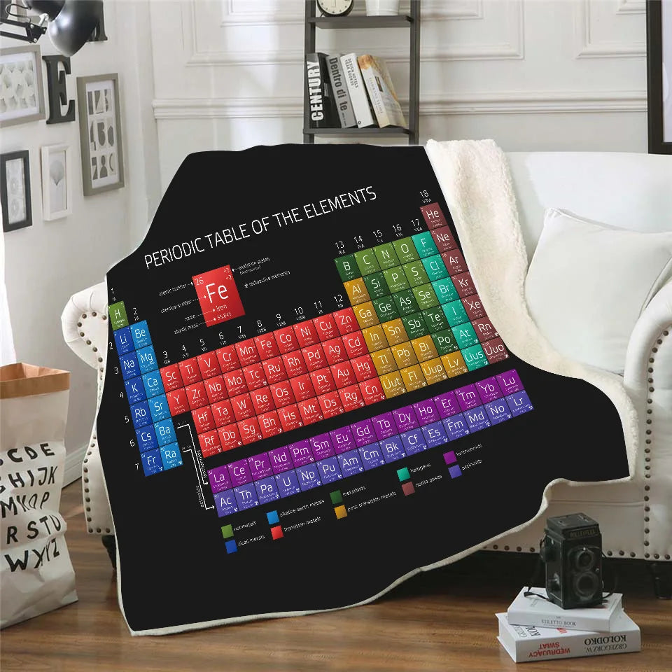 Periodic Table Double Layer Thickened  Sofa Office Throw