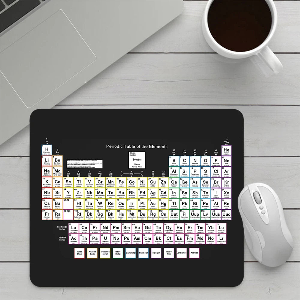 Periodic Table of the Elements Small Gaming Mouse Pad Computer Mousepad PC Gamer Mouse Mat Laptop Office Keyboard Mat Desk Pad