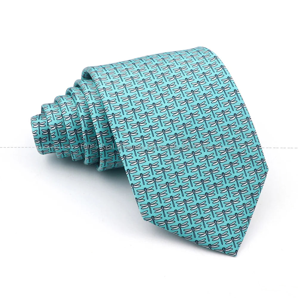 New Men's Soft Silk Tie Creative Graffiti Chemistry Physical  Animal Necktie Daily Wear Cravat Wedding Business Party Gift