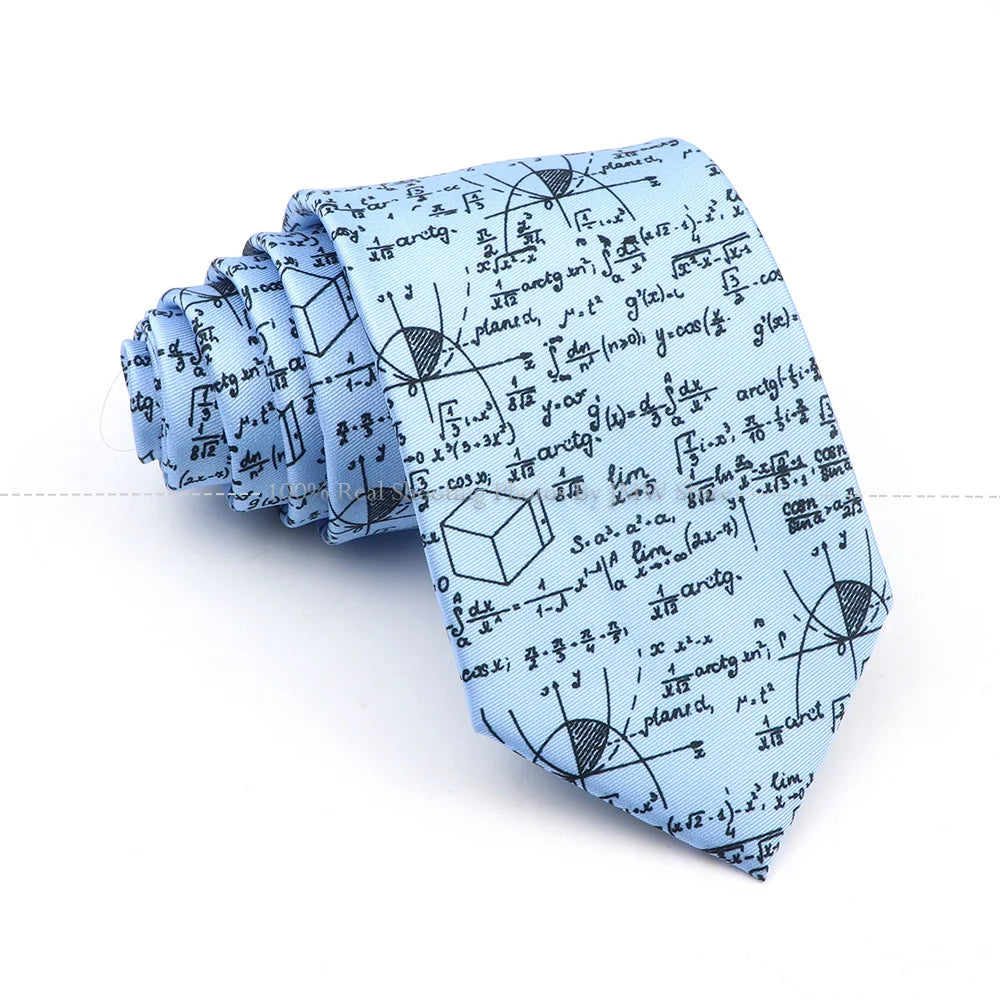 New Men's Soft Silk Tie Creative Graffiti Chemistry Physical  Animal Necktie Daily Wear Cravat Wedding Business Party Gift