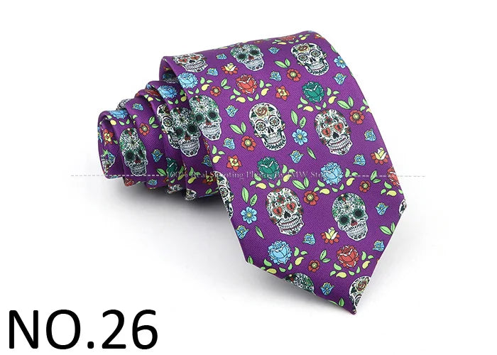 New Men's Soft Silk Tie Creative Graffiti Chemistry Physical  Animal Necktie Daily Wear Cravat Wedding Business Party Gift
