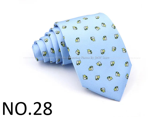 New Men's Soft Silk Tie Creative Graffiti Chemistry Physical  Animal Necktie Daily Wear Cravat Wedding Business Party Gift