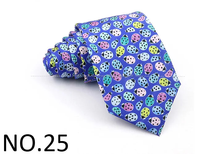 New Men's Soft Silk Tie Creative Graffiti Chemistry Physical  Animal Necktie Daily Wear Cravat Wedding Business Party Gift