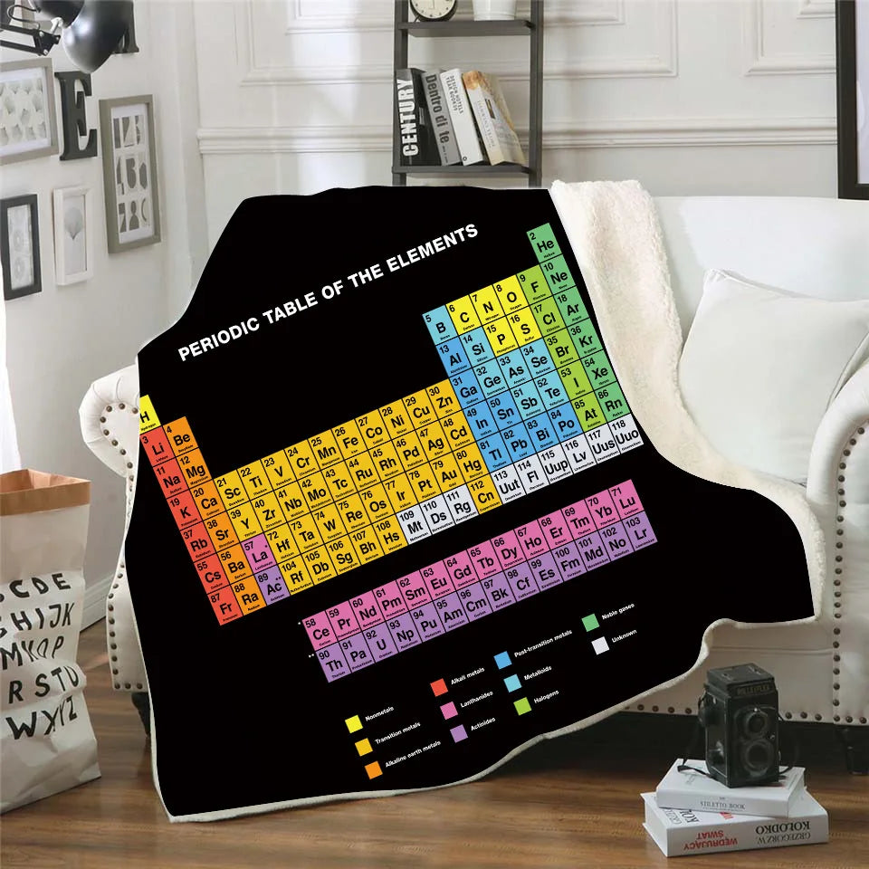 Periodic Table Double Layer Thickened  Sofa Office Throw