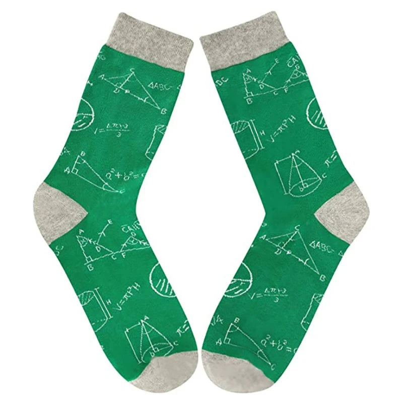 Mathematical Formula Print Socks Geometry Abstract Math Funny Tube Hosiery