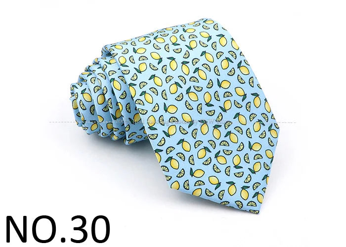 New Men's Soft Silk Tie Creative Graffiti Chemistry Physical  Animal Necktie Daily Wear Cravat Wedding Business Party Gift